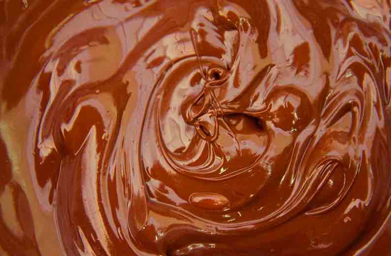 A close up of melted chocolate